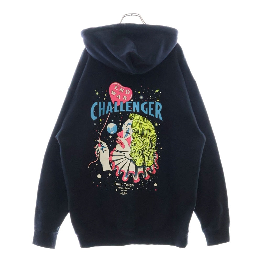 CHALLENGER(チャレンジャー) 20AW END WAR HOODIE ロゴ バックプリント スウェット プルオーバーパーカー ブラック IND4000C