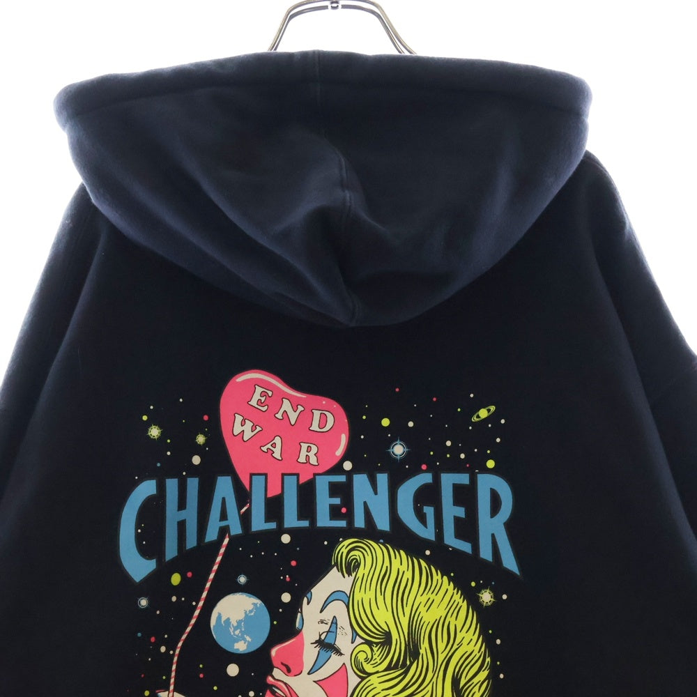 CHALLENGER(チャレンジャー) 20AW END WAR HOODIE ロゴ バックプリント スウェット プルオーバーパーカー ブラック IND4000C
