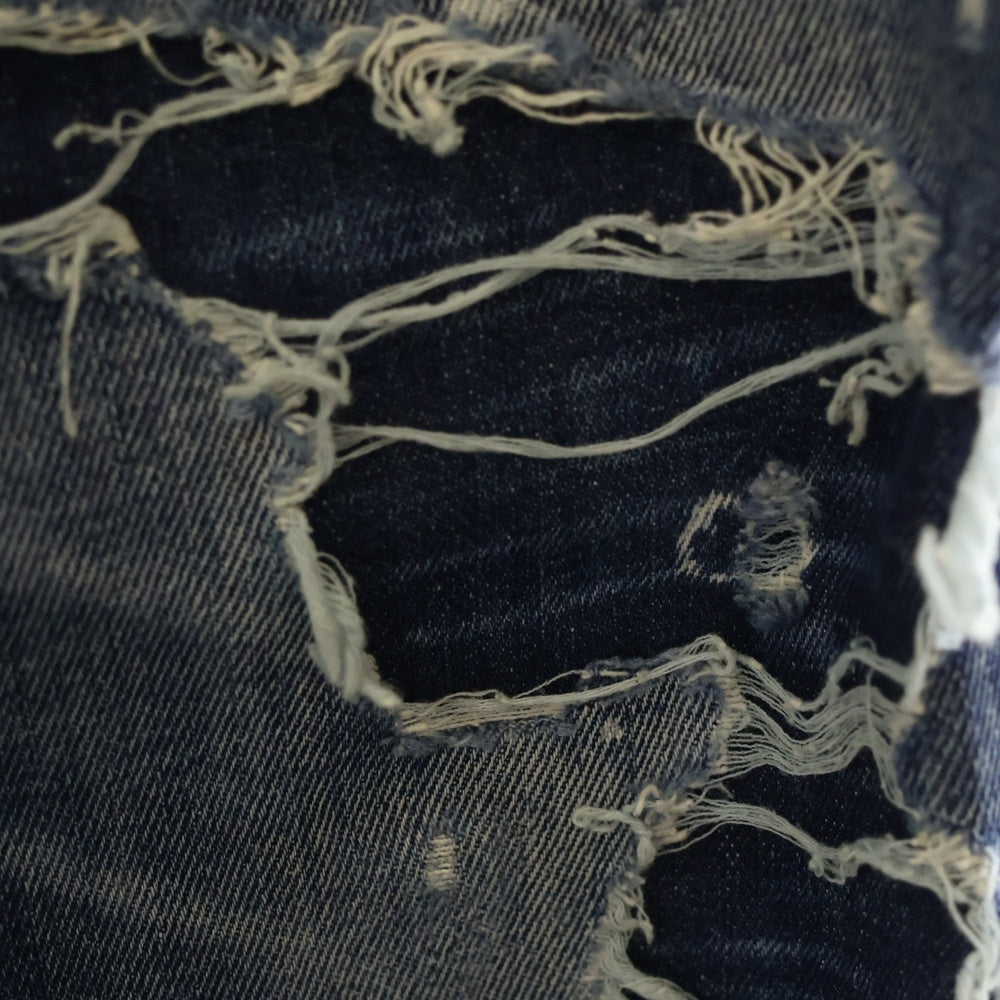 DSQUARED2(ディースクエアード) 22AW SUPER TWINKY JEAN スーパートゥインキージーン ダメージ クラッシュ加工 ボタンフライ デニムパンツ インディゴ S74LB1192