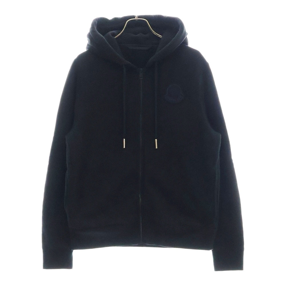 MONCLER(モンクレール) 23AW HOODIE ZIP UP ワッペンロゴ スウェット ジップアップ パーカー ブラック I20918G00081 809KX