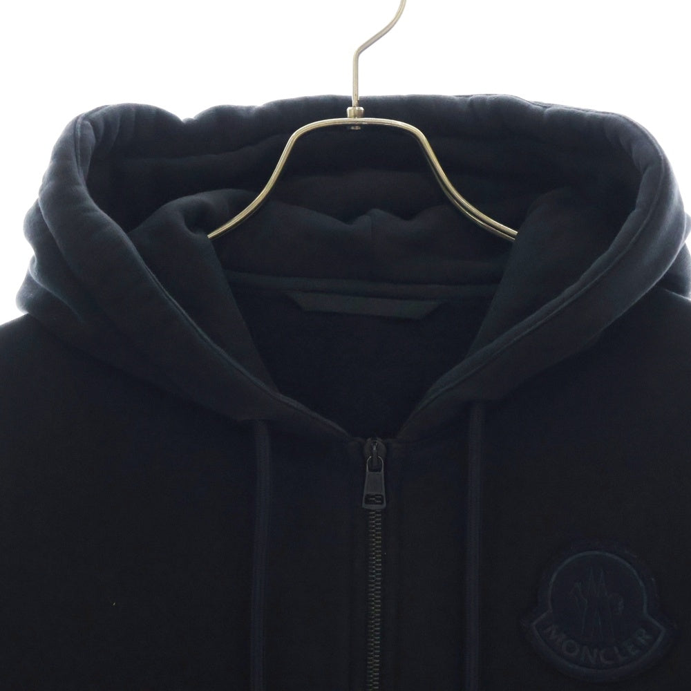 MONCLER(モンクレール) 23AW HOODIE ZIP UP ワッペンロゴ スウェット ジップアップ パーカー ブラック I20918G00081 809KX