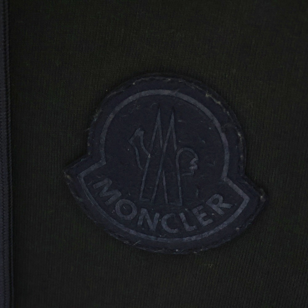 MONCLER(モンクレール) 23AW HOODIE ZIP UP ワッペンロゴ スウェット ジップアップ パーカー ブラック I20918G00081 809KX