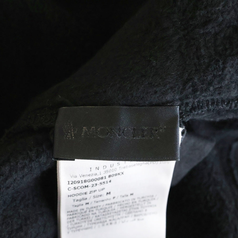 MONCLER(モンクレール) 23AW HOODIE ZIP UP ワッペンロゴ スウェット ジップアップ パーカー ブラック I20918G00081 809KX