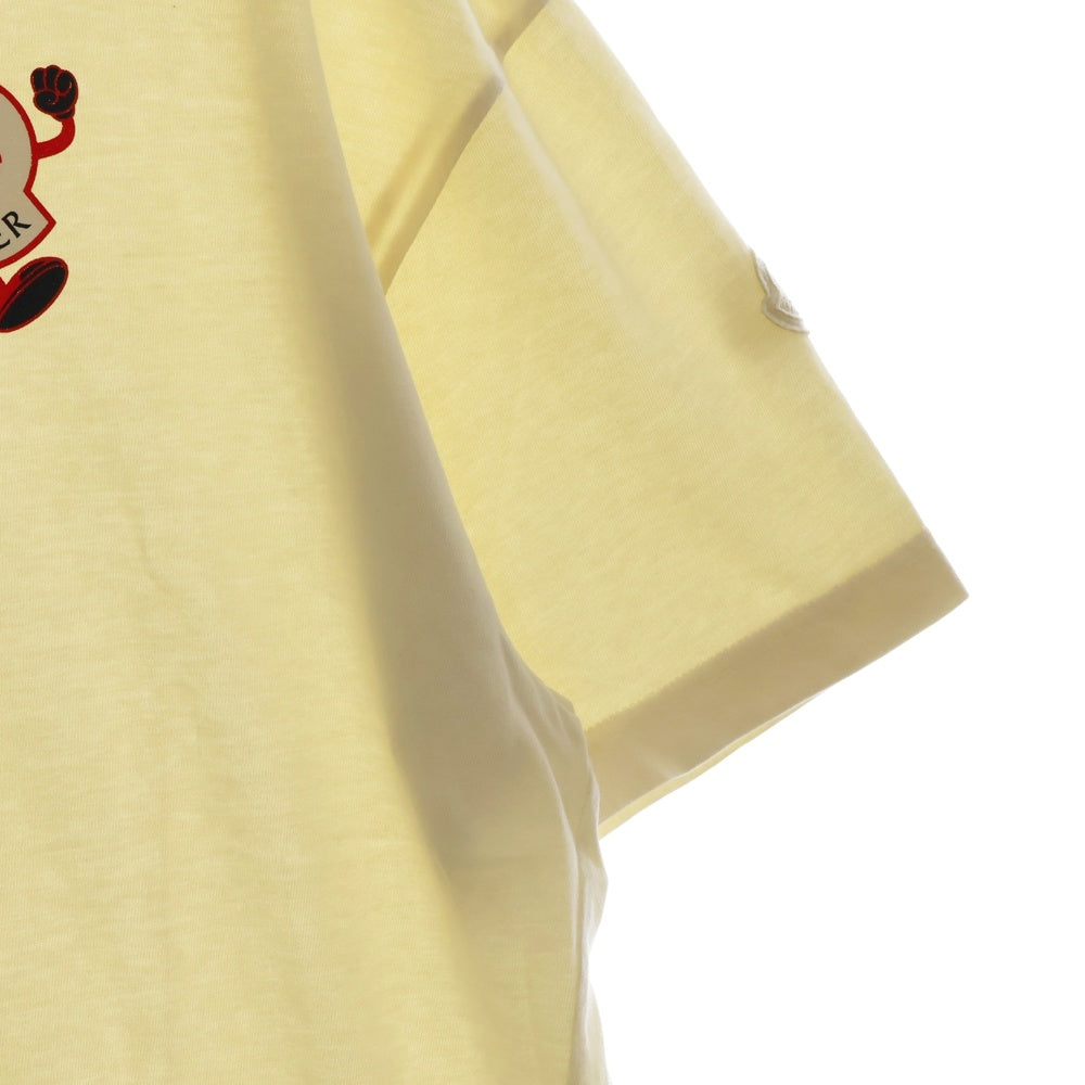 MONCLER(モンクレール) 23SS T-SHIRT SS ロゴプリント クルーネック 半袖Tシャツ カットソー アイボリー I10918C00019 M2326