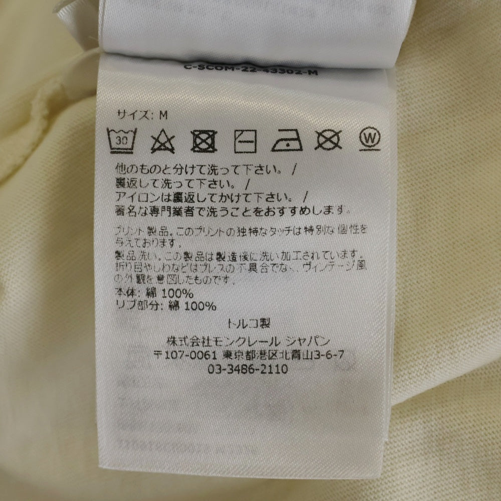 MONCLER(モンクレール) 23SS T-SHIRT SS ロゴプリント クルーネック 半袖Tシャツ カットソー アイボリー I10918C00019 M2326