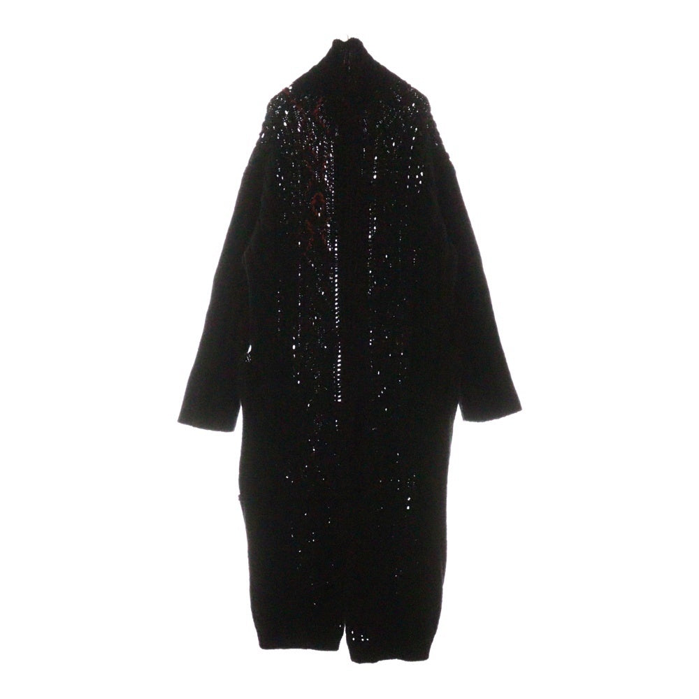 Yohji Yamamoto POUR HOMME(ヨウジヤマモト プールオム) 19AW LOOK21 マキシ丈ファイヤーマンニットコート ブラック/レッド HC-K78-184