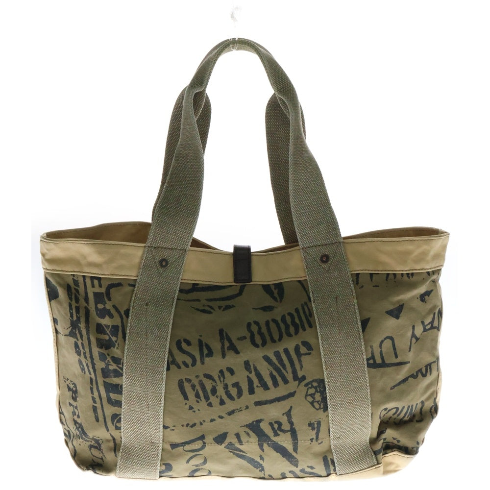 Vivienne Westwood MAN(ヴィヴィアンウエストウッドマン) コットン グラフィティ トートバッグ ハンドバッグ ベージュ