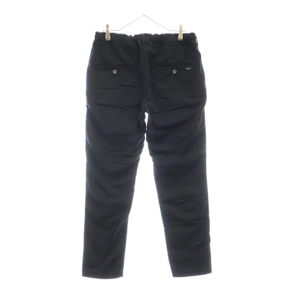 YANUK(ヤヌーク) LOUNGE TROUSERS DENIT ラウンジトラウザー デニット ストレッチ テーパード チノパンツ ブラック 57273005