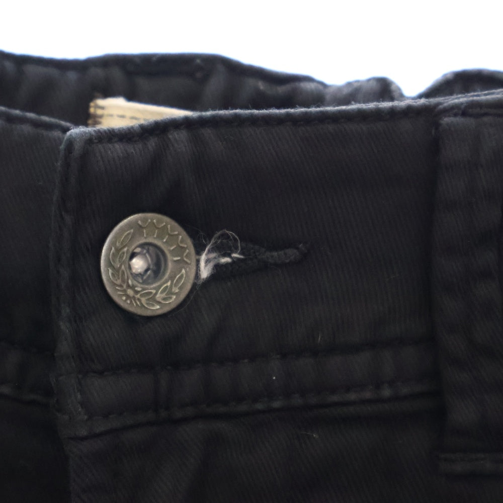 YANUK(ヤヌーク) LOUNGE TROUSERS DENIT ラウンジトラウザー デニット ストレッチ テーパード チノパンツ ブラック 57273005