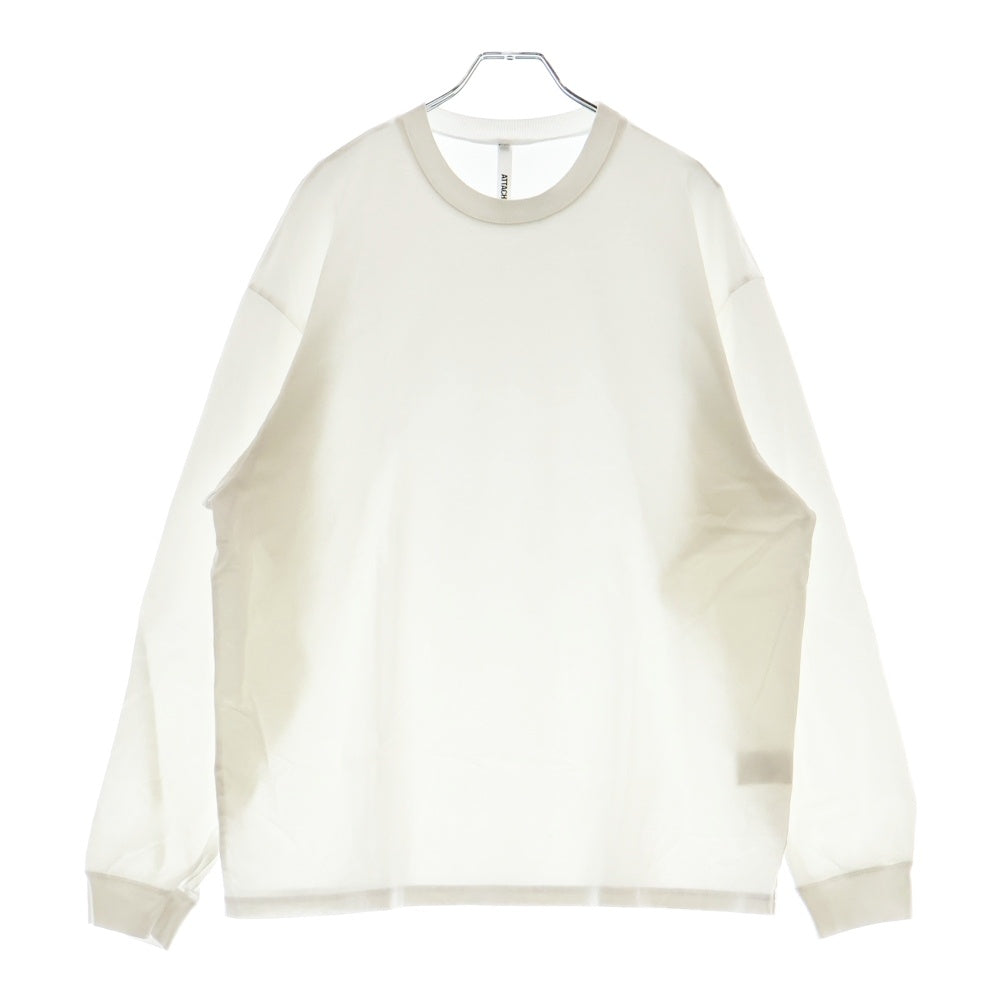 ATTACHMENT(アタッチメント) コットン クルーネック 長袖Tシャツ カットソー ホワイト AJ22-054