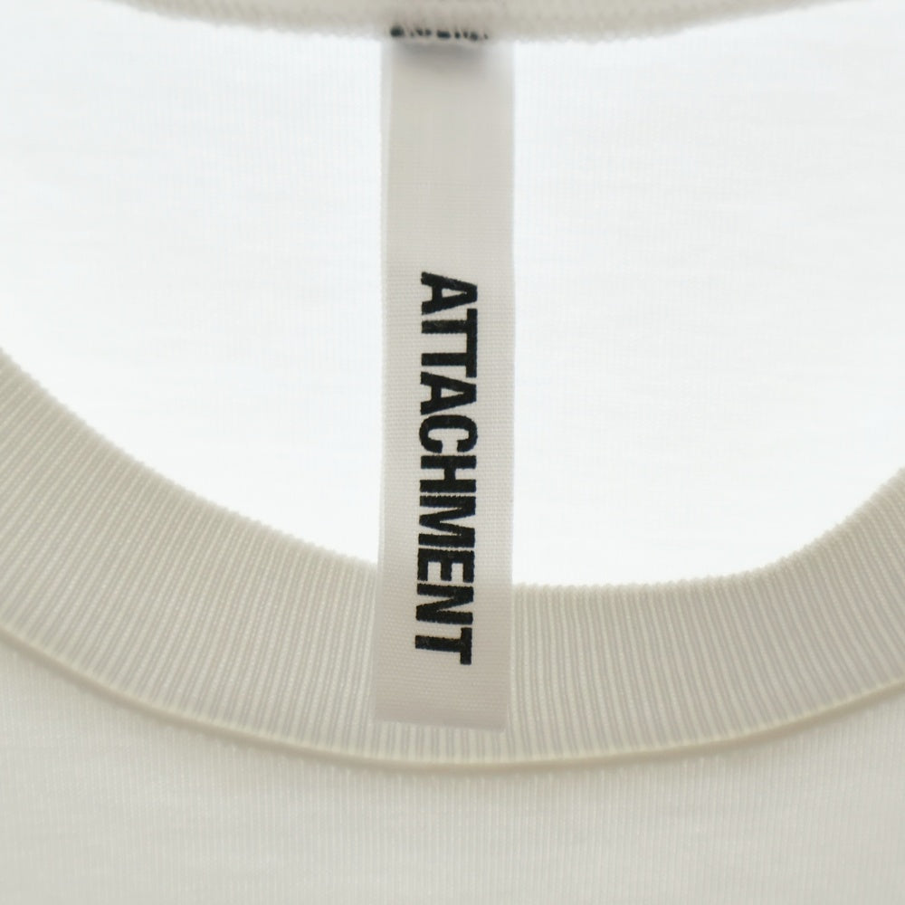 ATTACHMENT(アタッチメント) コットン クルーネック 長袖Tシャツ カットソー ホワイト AJ22-054