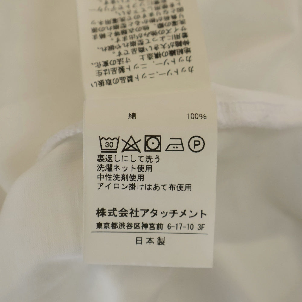 ATTACHMENT(アタッチメント) コットン クルーネック 長袖Tシャツ カットソー ホワイト AJ22-054