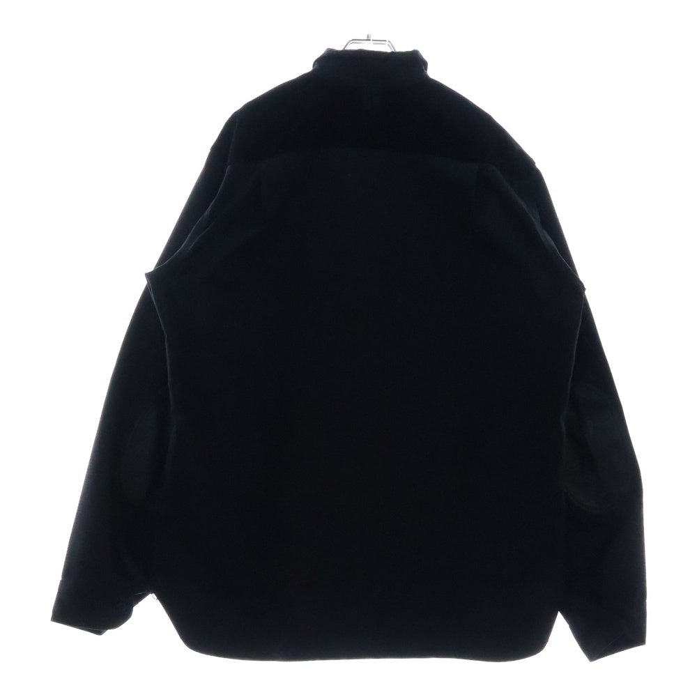 JUNYA WATANABE COMME des GARCONS(ジュンヤワタナベ コムデギャルソン) 23AW コーデュロイ切替 レザーエルボーパッチ チェック 長袖シャツ ブラック WL-B025 AD2023