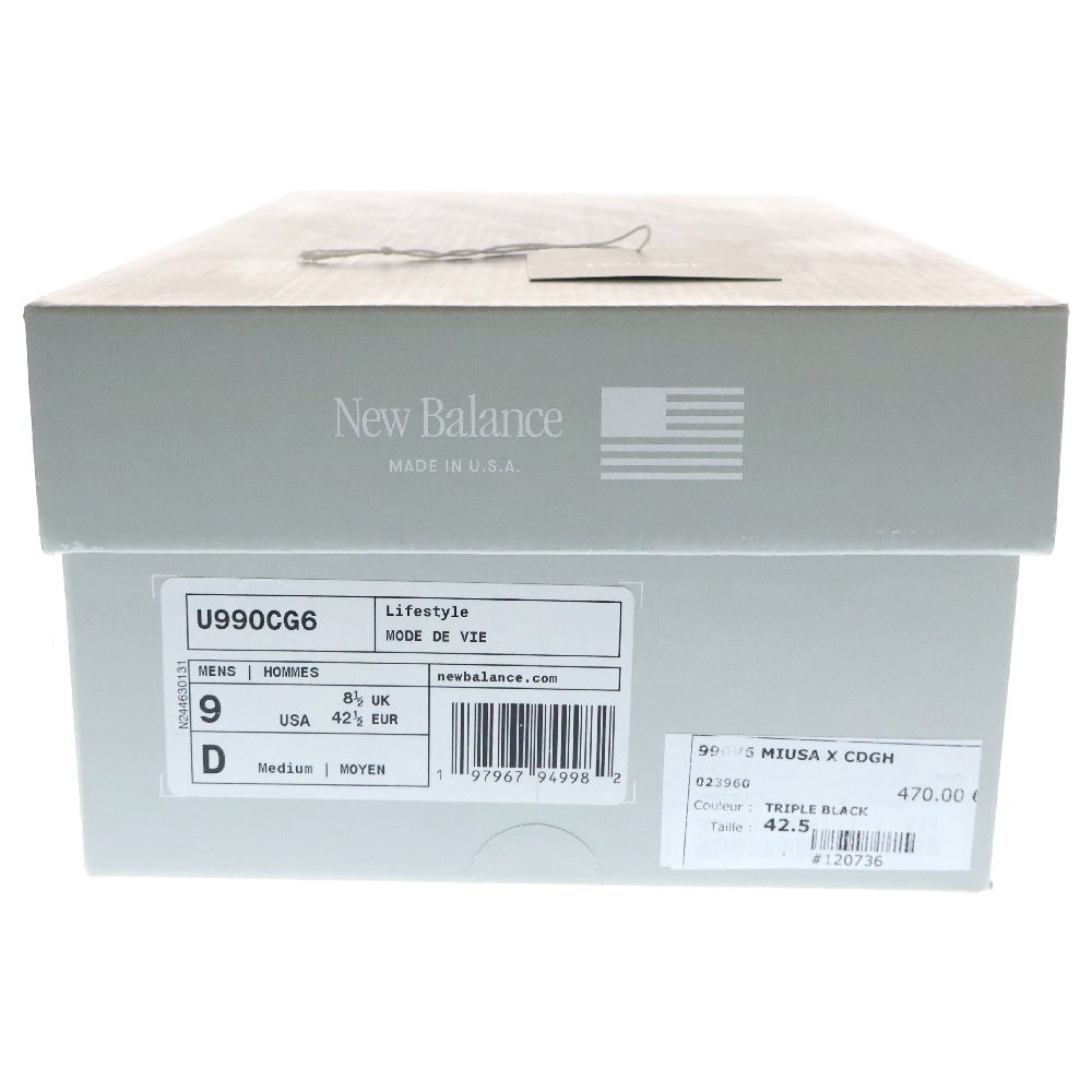 New Balance(ニューバランス) U990CG6 ×Comme Des GARCONS HOMME 990V6 コムデギャルソンオム メッシュ ローカットスニーカー ブラック US9/27cm