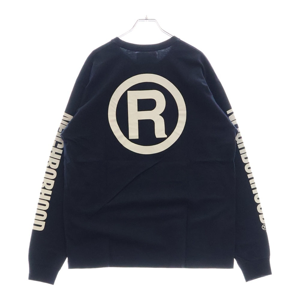 NEIGHBORHOOD(ネイバーフッド) 17AW Long Sleeve C.I. Tee ロゴプリント クルーネック 長袖Tシャツ カットソー ネイビー 172PCNH-LT02