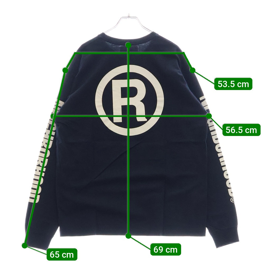 NEIGHBORHOOD(ネイバーフッド) 17AW Long Sleeve C.I. Tee ロゴプリント クルーネック 長袖Tシャツ カットソー ネイビー 172PCNH-LT02