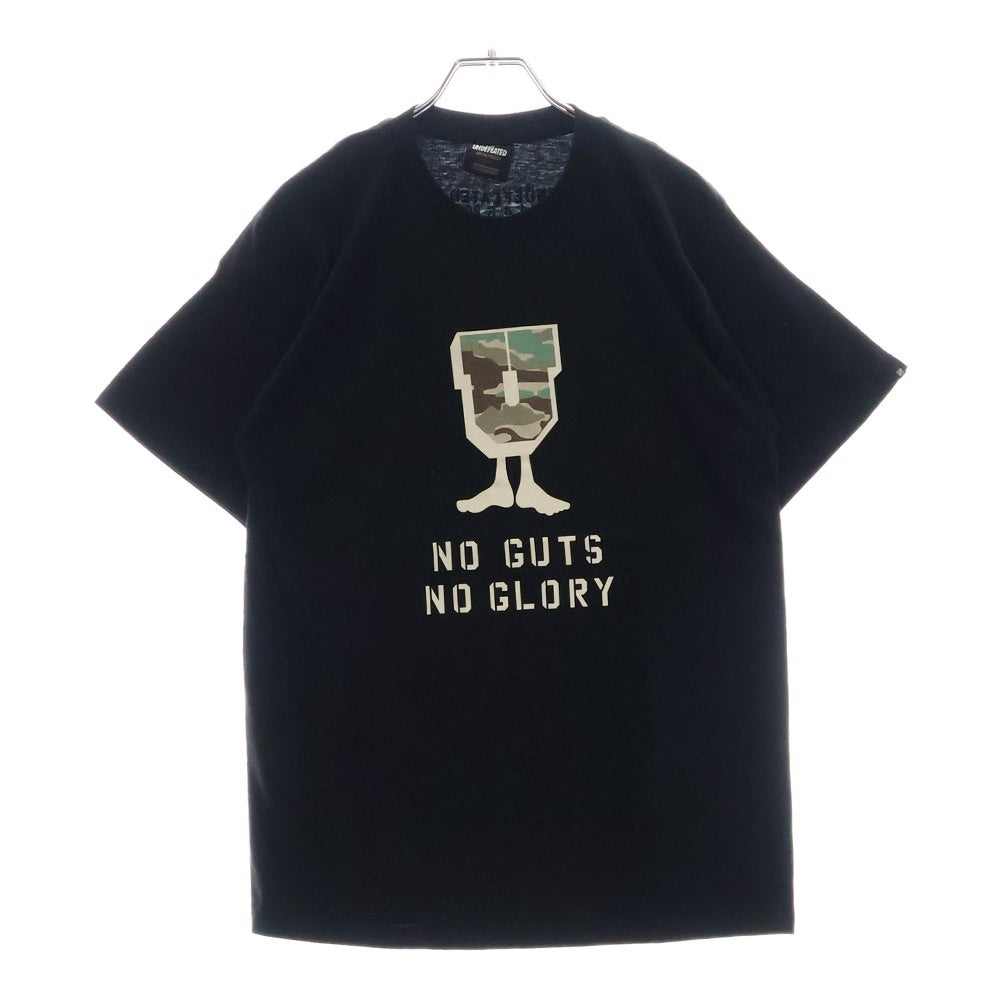 UNDEFEATED(アンディフィーテッド) No Guts No Glory プリント 半袖Tシャツ カットソー ブラック