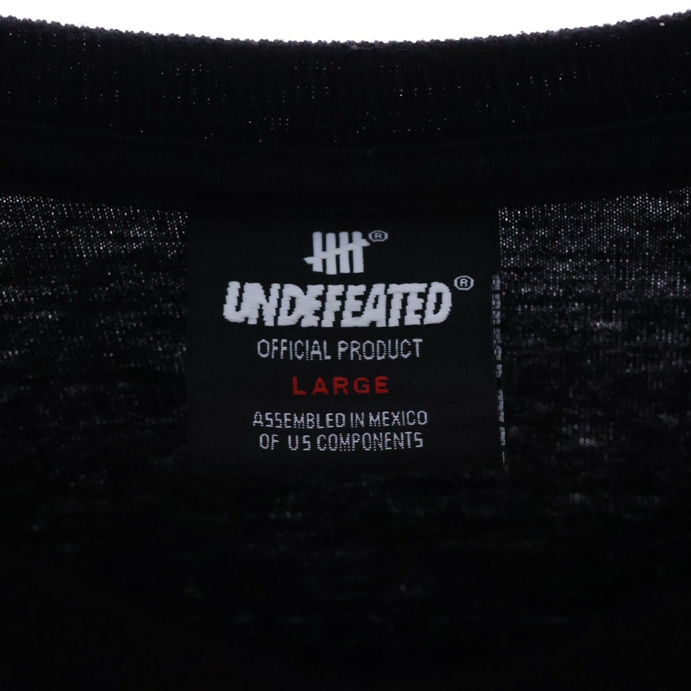 UNDEFEATED(アンディフィーテッド) ロゴプリント 長袖Tシャツ カットソー ブラック