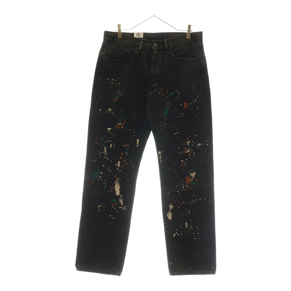 Levi's(リーバイス) ×END. 505 REGULAR SELVEDGE エンド レギュラー セルビッチ ジーンズ ペイント加工 デニムパンツ ブラック PC9-A0079-0001