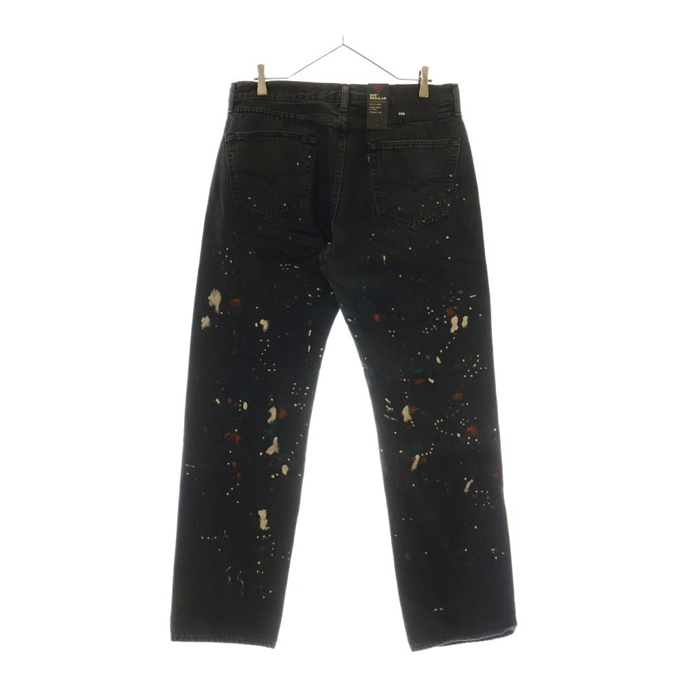 Levi's(リーバイス) ×END. 505 REGULAR SELVEDGE エンド レギュラー セルビッチ ジーンズ ペイント加工 デニムパンツ ブラック PC9-A0079-0001
