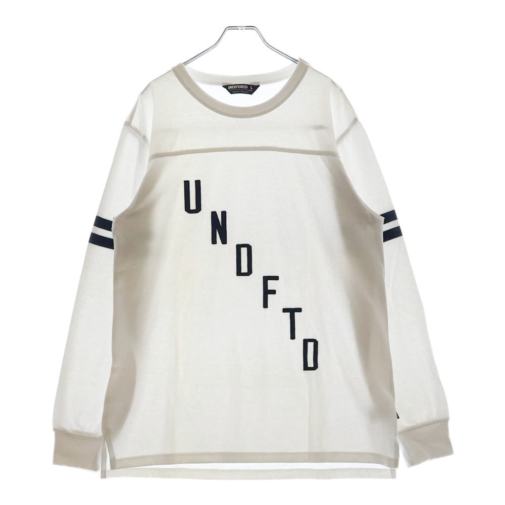UNDEFEATED(アンディフィーテッド) FLANKER L/S TEE ロゴ クルーネック 長袖Tシャツ カットソー ホワイト 514265