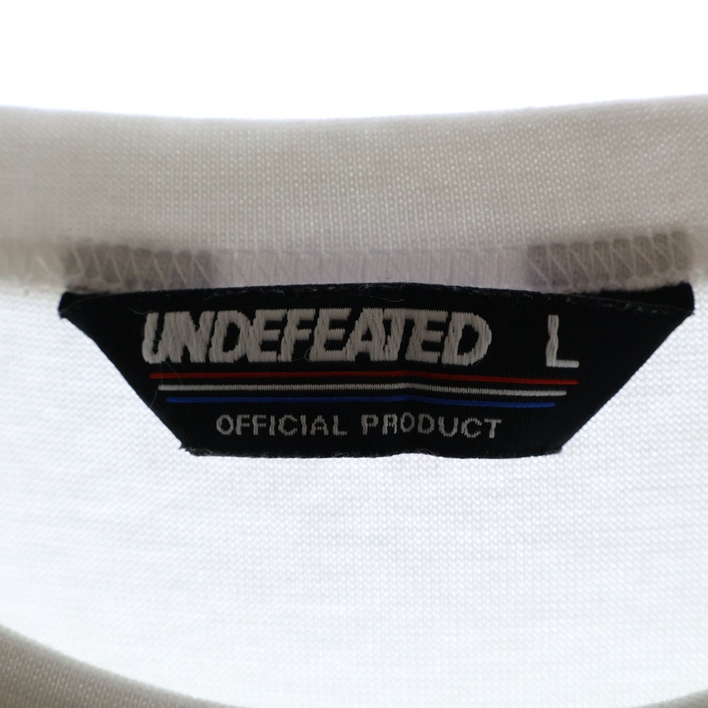 UNDEFEATED(アンディフィーテッド) FLANKER L/S TEE ロゴ クルーネック 長袖Tシャツ カットソー ホワイト 514265