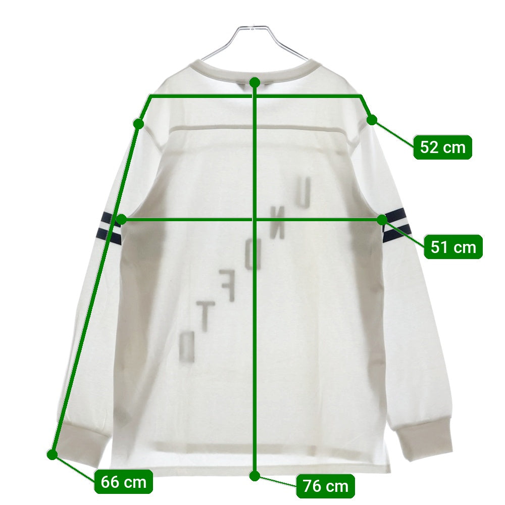 UNDEFEATED(アンディフィーテッド) FLANKER L/S TEE ロゴ クルーネック 長袖Tシャツ カットソー ホワイト 514265