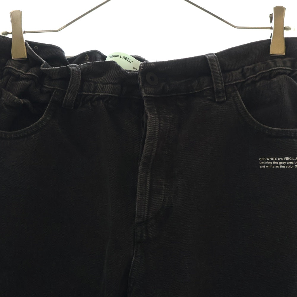 OFF-WHITE(オフホワイト) 18SS LOW CROTCH DENIM COTTON JEANS ロークロッチ テーパード デニムパンツ ブラック OMYA005S18812028