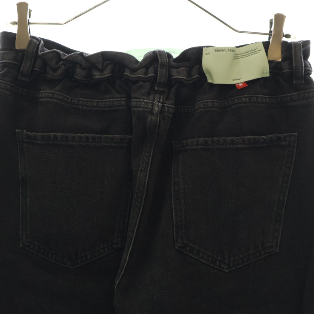OFF-WHITE(オフホワイト) 18SS LOW CROTCH DENIM COTTON JEANS ロークロッチ テーパード デニムパンツ ブラック OMYA005S18812028