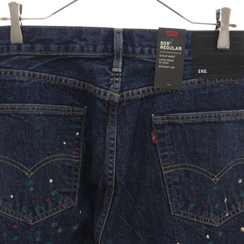 Levi's(リーバイス) ×END. 505 REGULAR SELVEDGE JEAN INDIGO PAINT SPLATTER エンド レギュラー セルビッチ ジーンズ ペイント加工 デニムパンツ PC9-A0079-0000