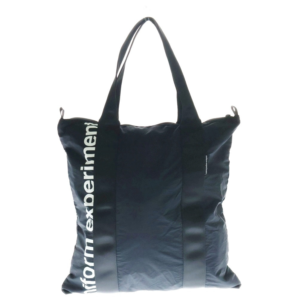 UNIFORM EXPERIMENT(ユニフォームエクスペリメント) 19SS Packable Tote Bag パッカブル ナイロン トートバッグ ハンドバッグ ブラック UE-190086