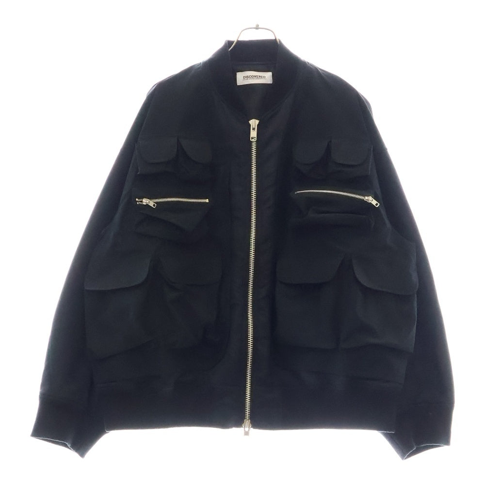 DISCOVERED(ディスカバード) 24SS MULTI POCKET OVERSIZED JACKET MA-1 BLOUSON マルチポケット ナイロン オーバーサイズ ジャケット ブルゾン ブラック DC-SS24-BL-03