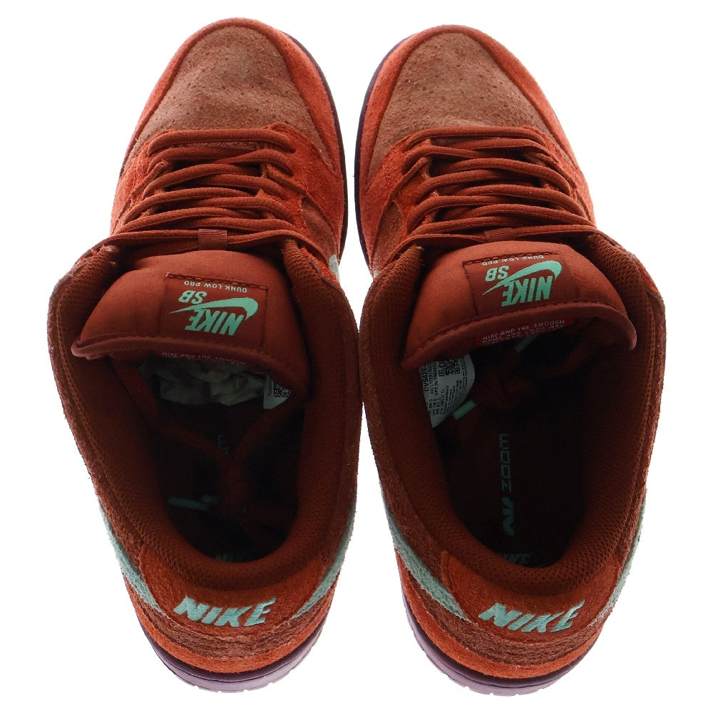 NIKE SB(ナイキエスビー) DUNK LOW PRO PRM MYSTIC RED AND ROSEWOOD ダンク プロ プレミアム ローカットスニーカー オレンジ US10.5/28.5cm DV5429-601
