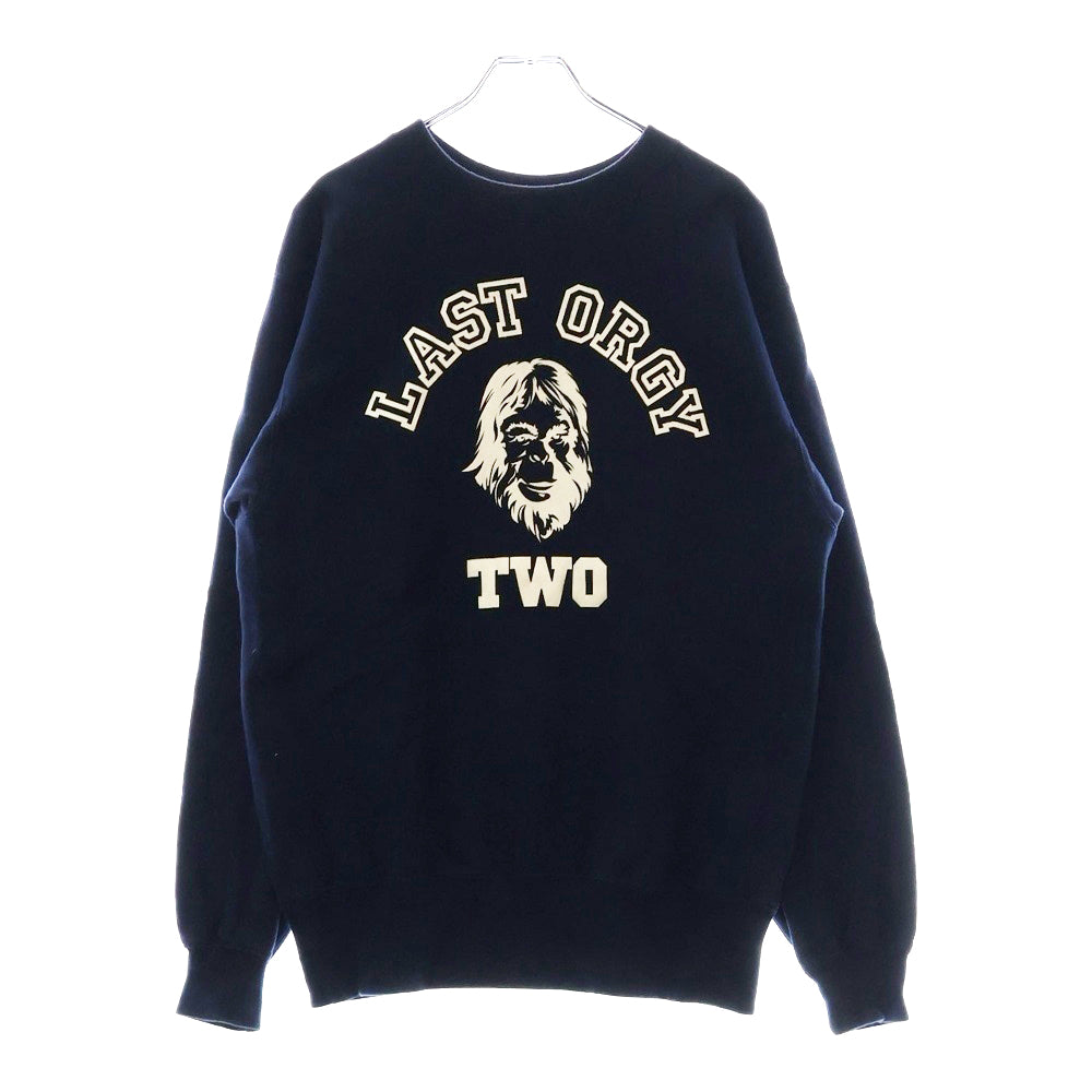 HUMAN MADE(ヒューマンメイド) 22SS ×UNDERCOVER LAST OGRY TWO アンダーカバー カレッジプリント スウェットトレーナー ネイビー
