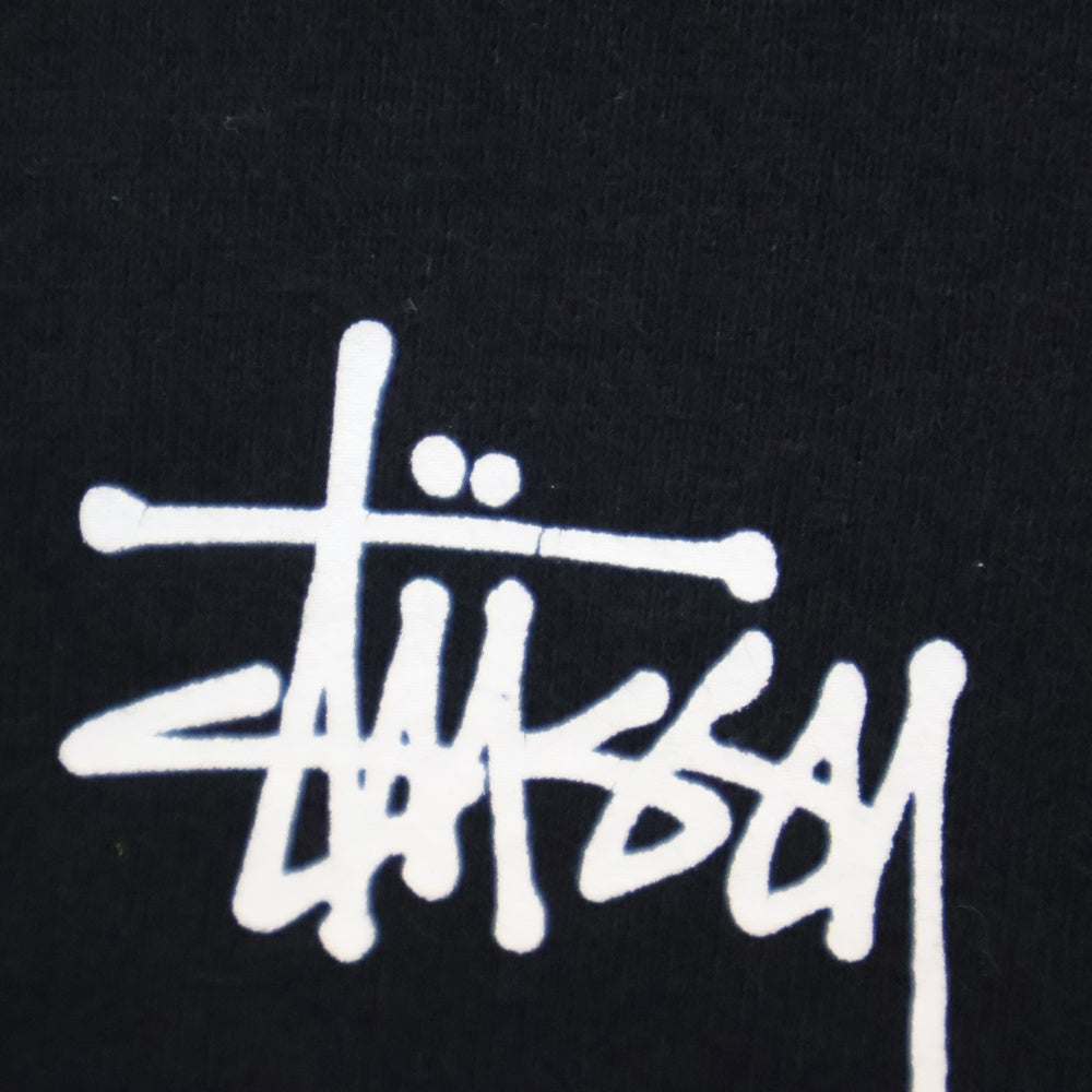 STUSSY(ステューシー) Basic Stussy Crew ベーシック ロゴプリント クルーネック スウェット トレーナー ブラック 1914649