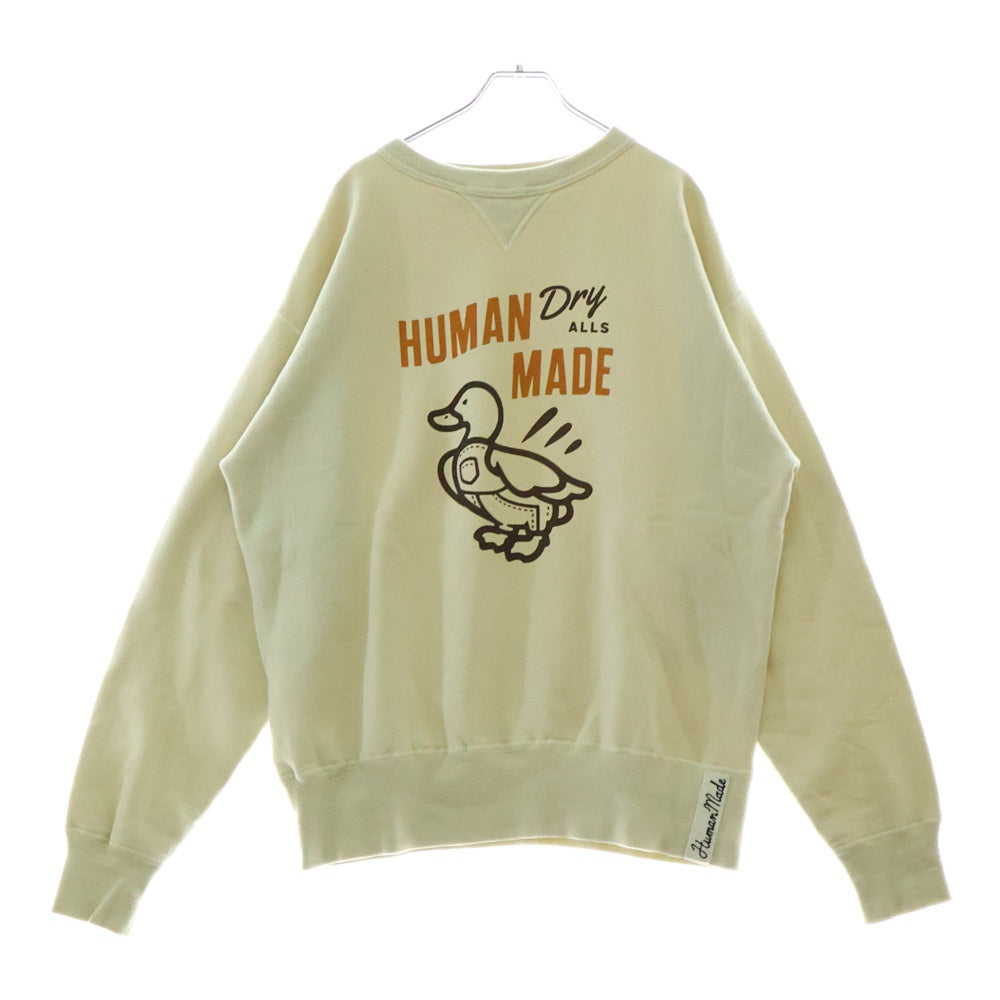 HUMAN MADE(ヒューマンメイド) TSURIAMI SWEATSHIRT ツリアミ ロゴプリント クルーネックスウェットトレーナー アイボリー HM29CS014