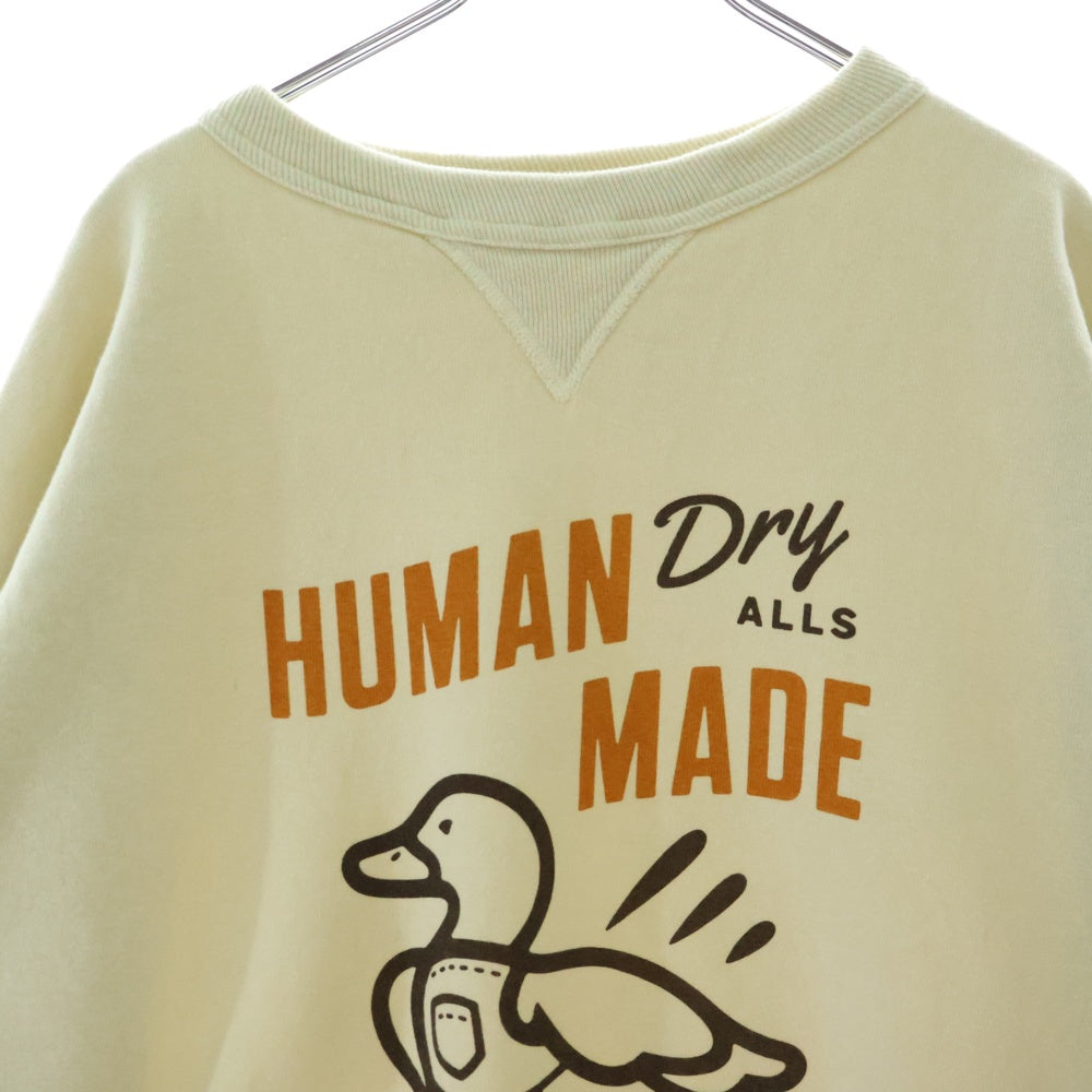 HUMAN MADE(ヒューマンメイド) TSURIAMI SWEATSHIRT ツリアミ ロゴプリント クルーネックスウェットトレーナー アイボリー HM29CS014