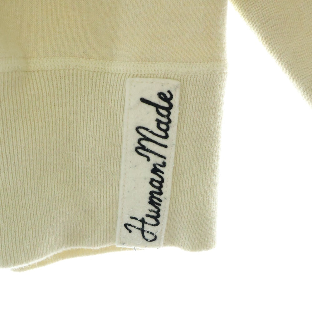 HUMAN MADE(ヒューマンメイド) TSURIAMI SWEATSHIRT ツリアミ ロゴプリント クルーネックスウェットトレーナー アイボリー HM29CS014