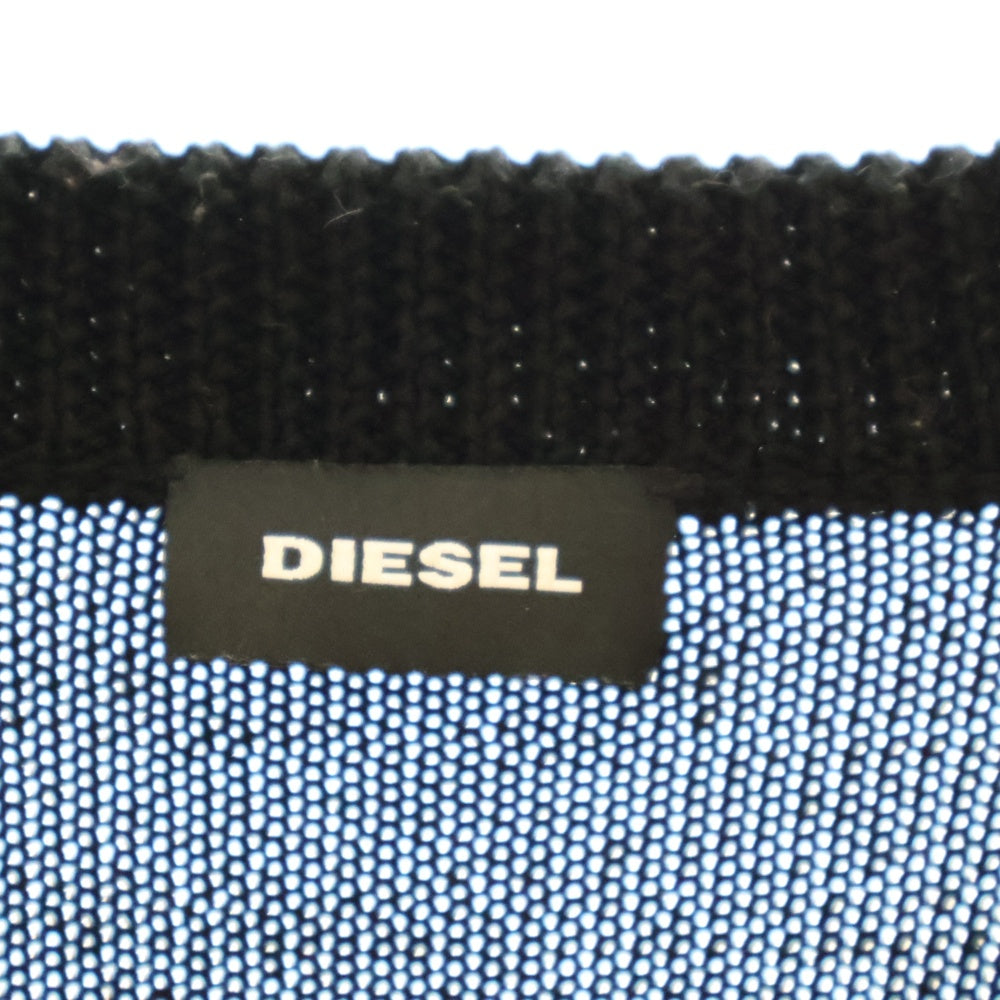 DIESEL(ディーゼル) ロゴ クルーネック ニット セーター ブラック 00SXN7