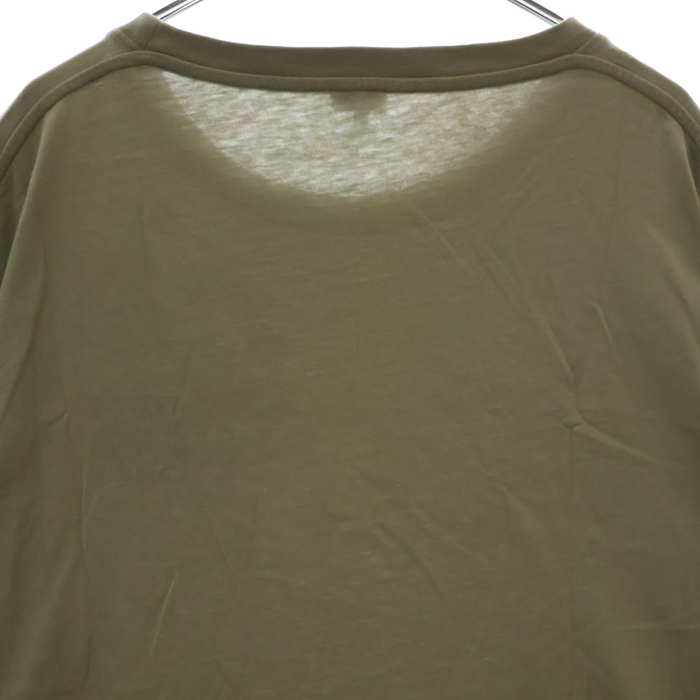 LOEWE(ロエベ) アナグラムロゴ刺繍 クルーネック 半袖Tシャツ カットソー カーキ