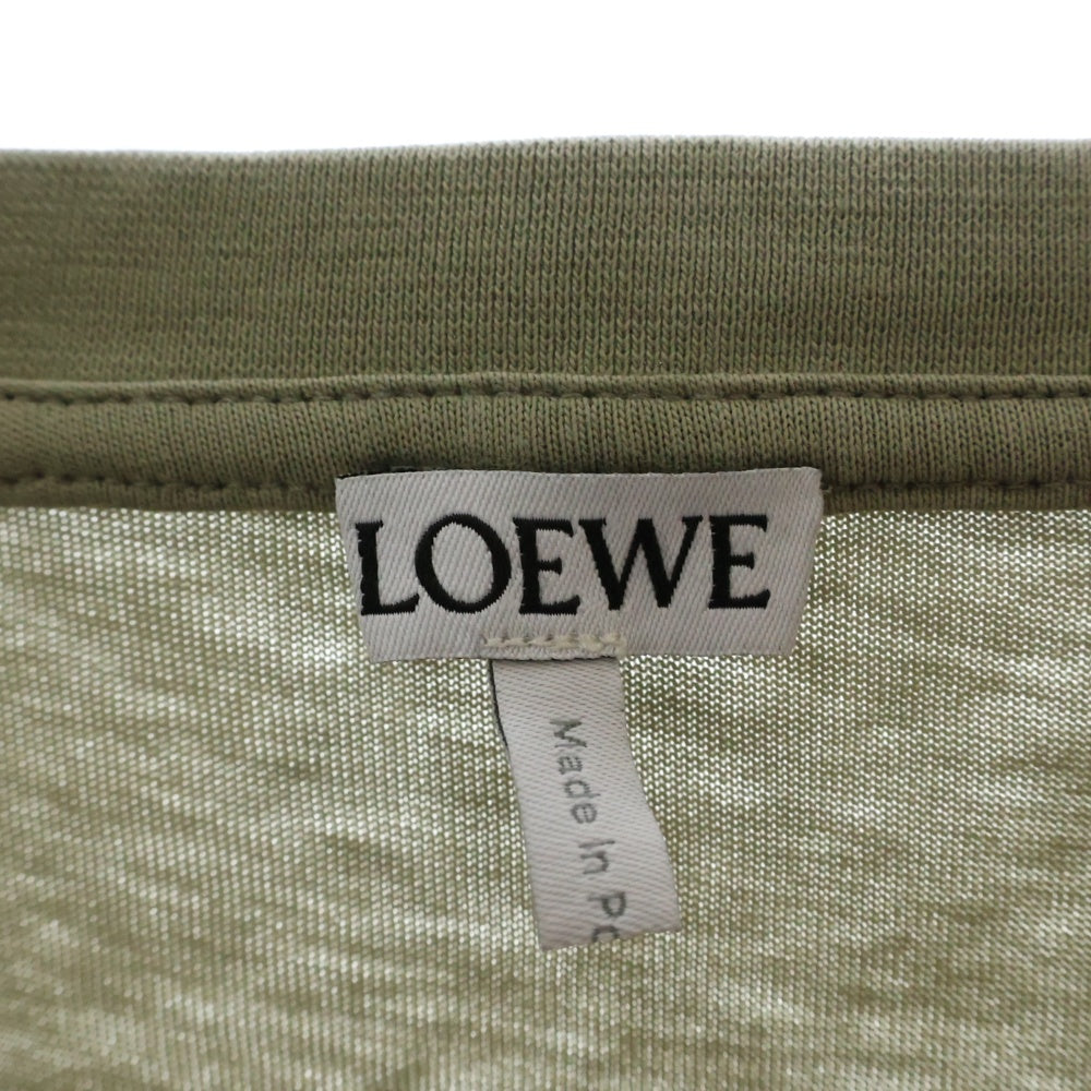LOEWE(ロエベ) アナグラムロゴ刺繍 クルーネック 半袖Tシャツ カットソー カーキ
