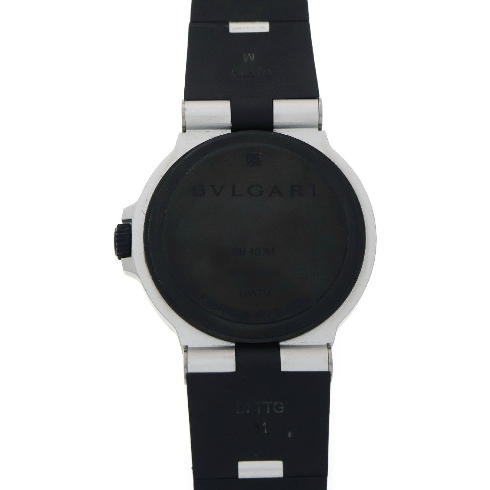BVLGARI(ブルガリ) BB40AT アルミニウム デイト 自動巻き 腕時計 ブラック/シルバー