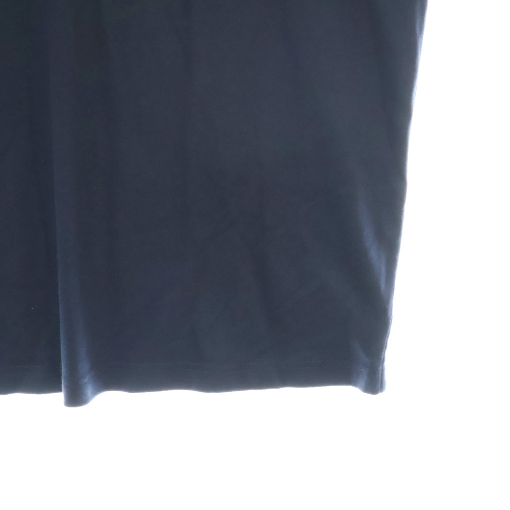 HERMES(エルメス) レザー ロゴパッチ クルーネック 半袖Tシャツ カットソー ネイビー
