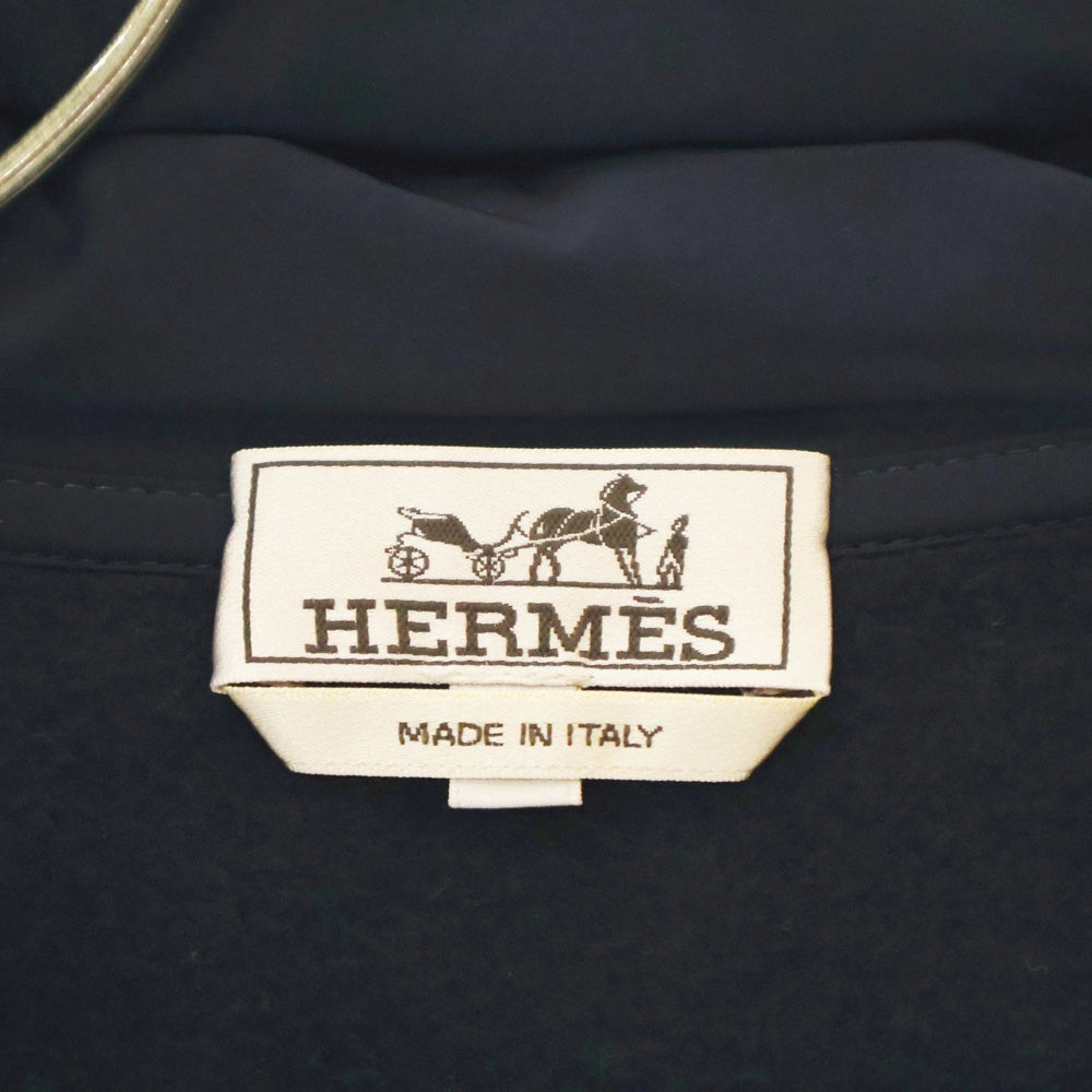 HERMES(エルメス) パイピング ジップアップ スウェット パーカー ネイビー