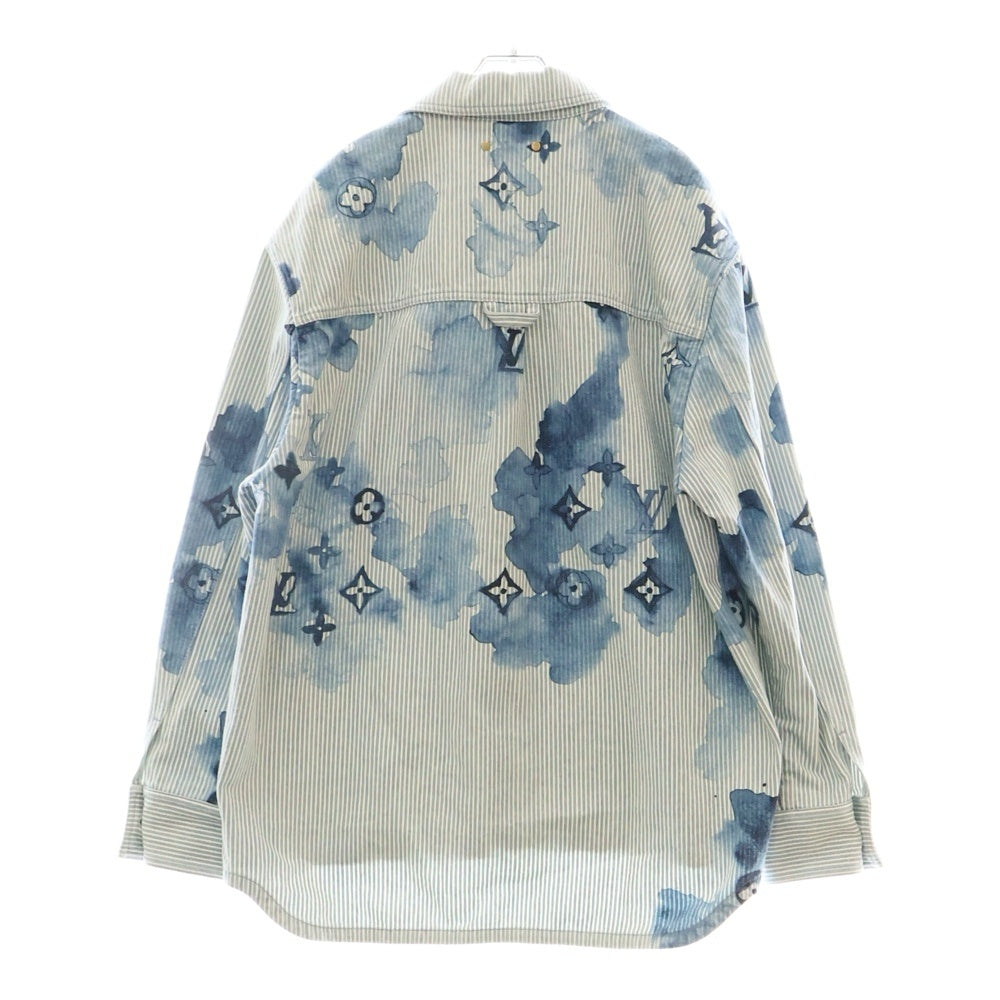 LOUIS VUITTON(ルイヴィトン) 21SS Stripe Monogram Oversized Denim Shirts Jacket ストライプ モノグラム オーバーサイズ デニム 長袖シャツ ジャケット インディゴ RM211V BX7 HLS05W