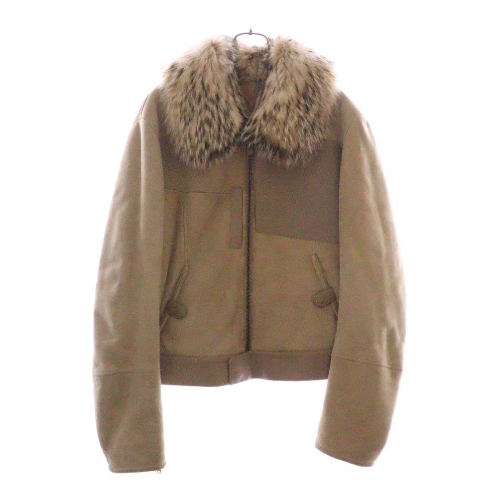 GUCCI(グッチ) トムフォード期 アナグマファー ボンバー レザー ムートン ジャケット ベージュ 116474 XS022