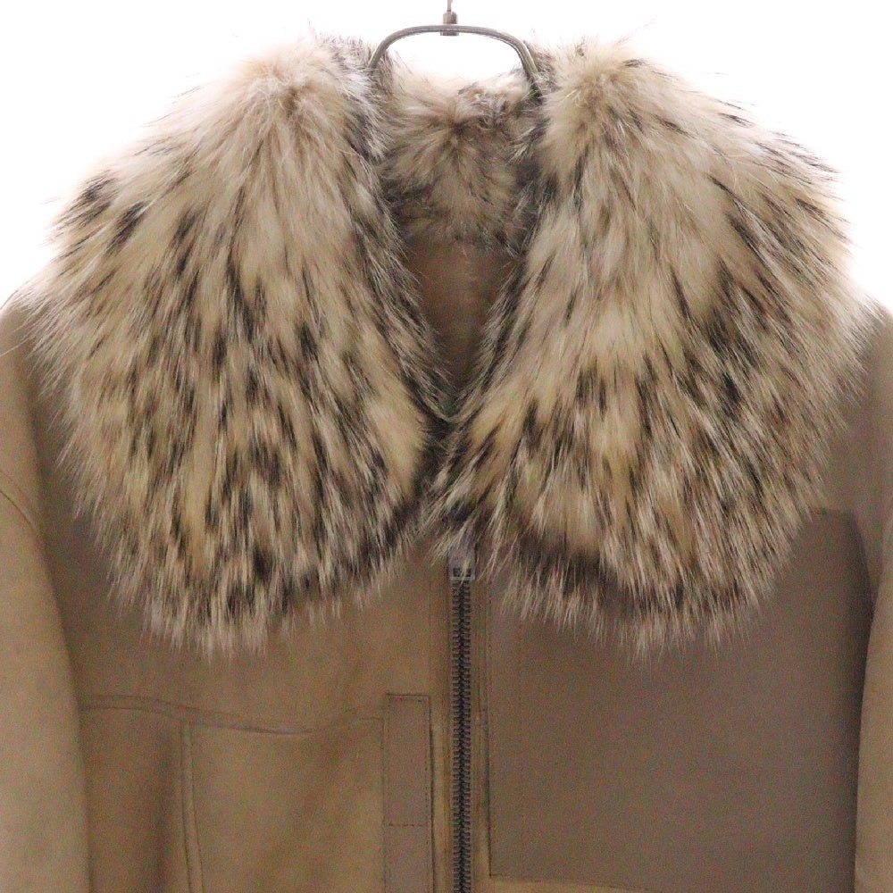 GUCCI(グッチ) トムフォード期 アナグマファー ボンバー レザー ムートン ジャケット ベージュ 116474 XS022