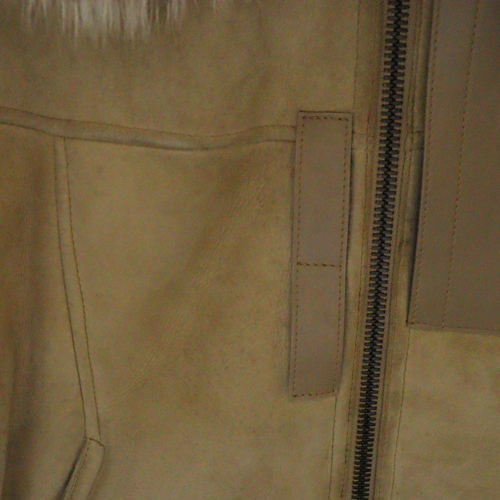 GUCCI(グッチ) トムフォード期 アナグマファー ボンバー レザー ムートン ジャケット ベージュ 116474 XS022