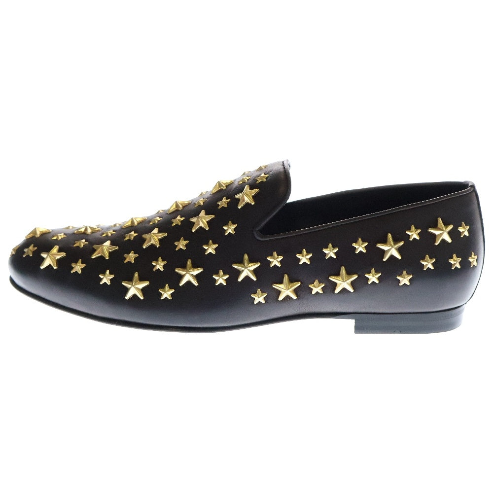 JIMMY CHOO(ジミーチュウ) 143SLOANE スター装飾 レザー スリッポン ブラック