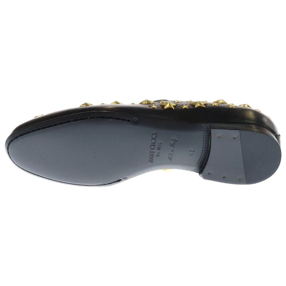 JIMMY CHOO(ジミーチュウ) 143SLOANE スター装飾 レザー スリッポン ブラック